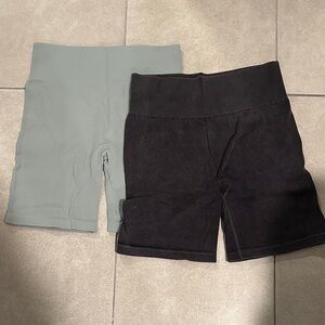 Gilly Hicks Gray and Blue Bike Shorts Set
